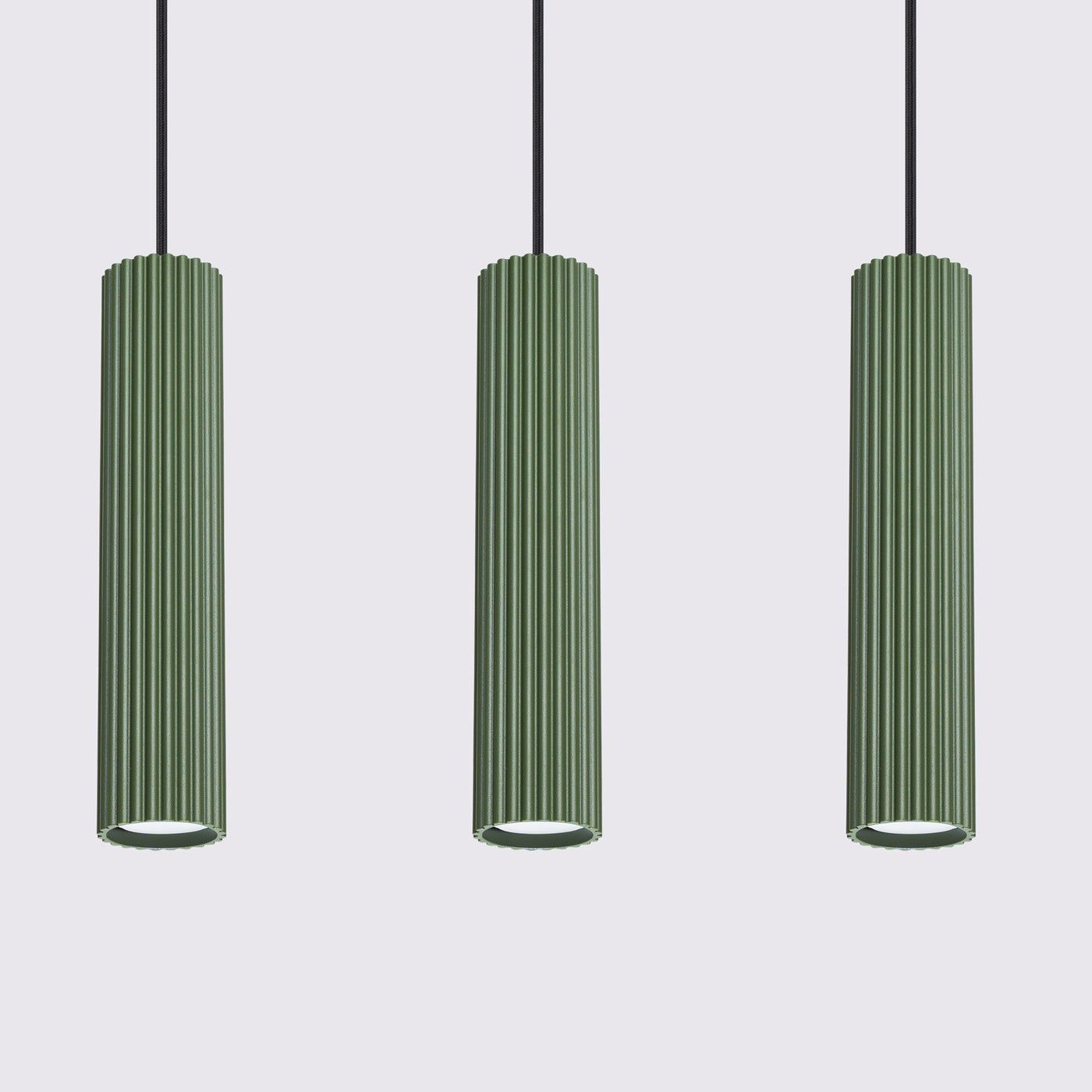 Pendelleuchte "KARBON 3L" – Pendelleuchte in Olivgrün | Dexity Lichtdesign