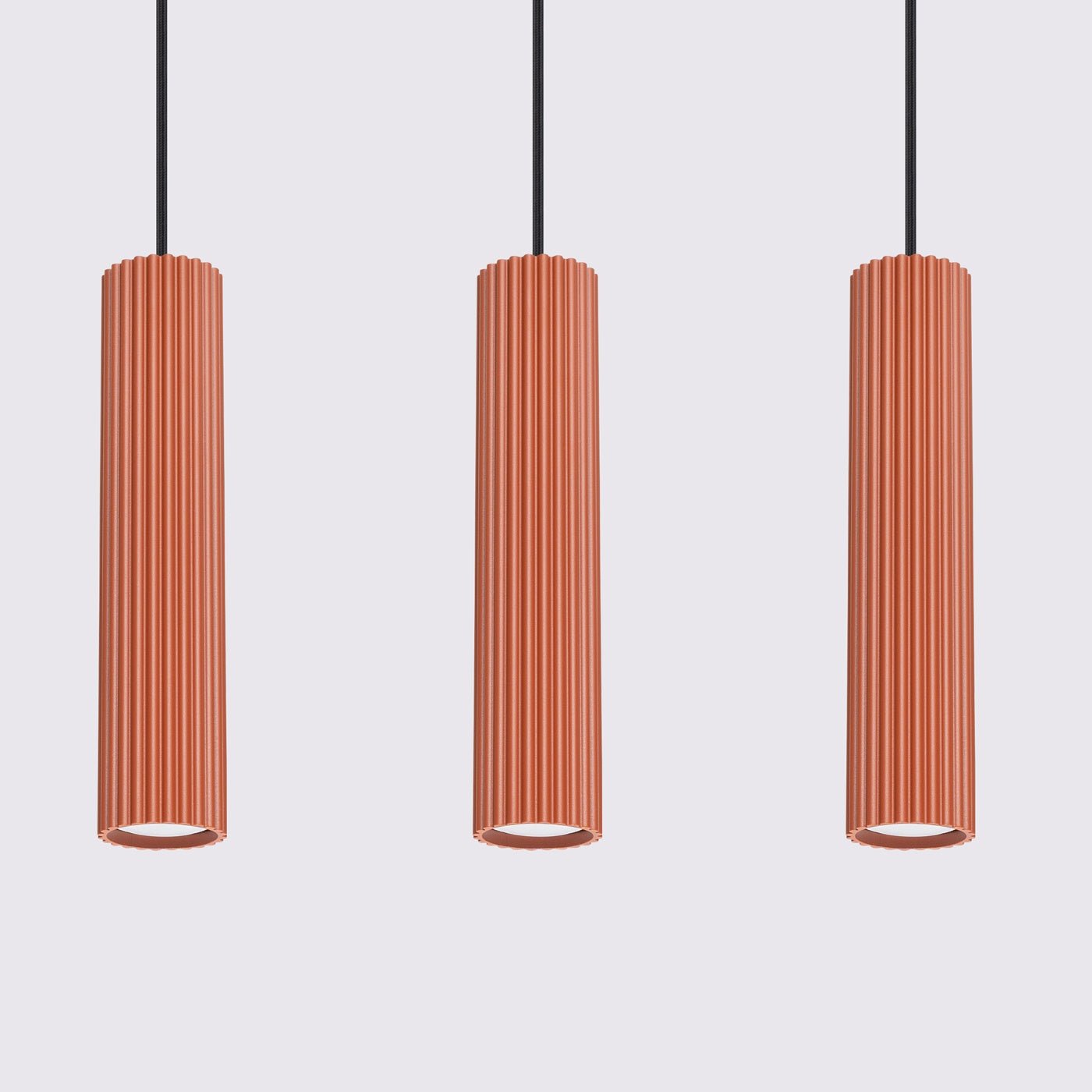 Pendelleuchte "KARBON 3L" – Pendelleuchte in Roter Ocker | Dexity Lichtdesign