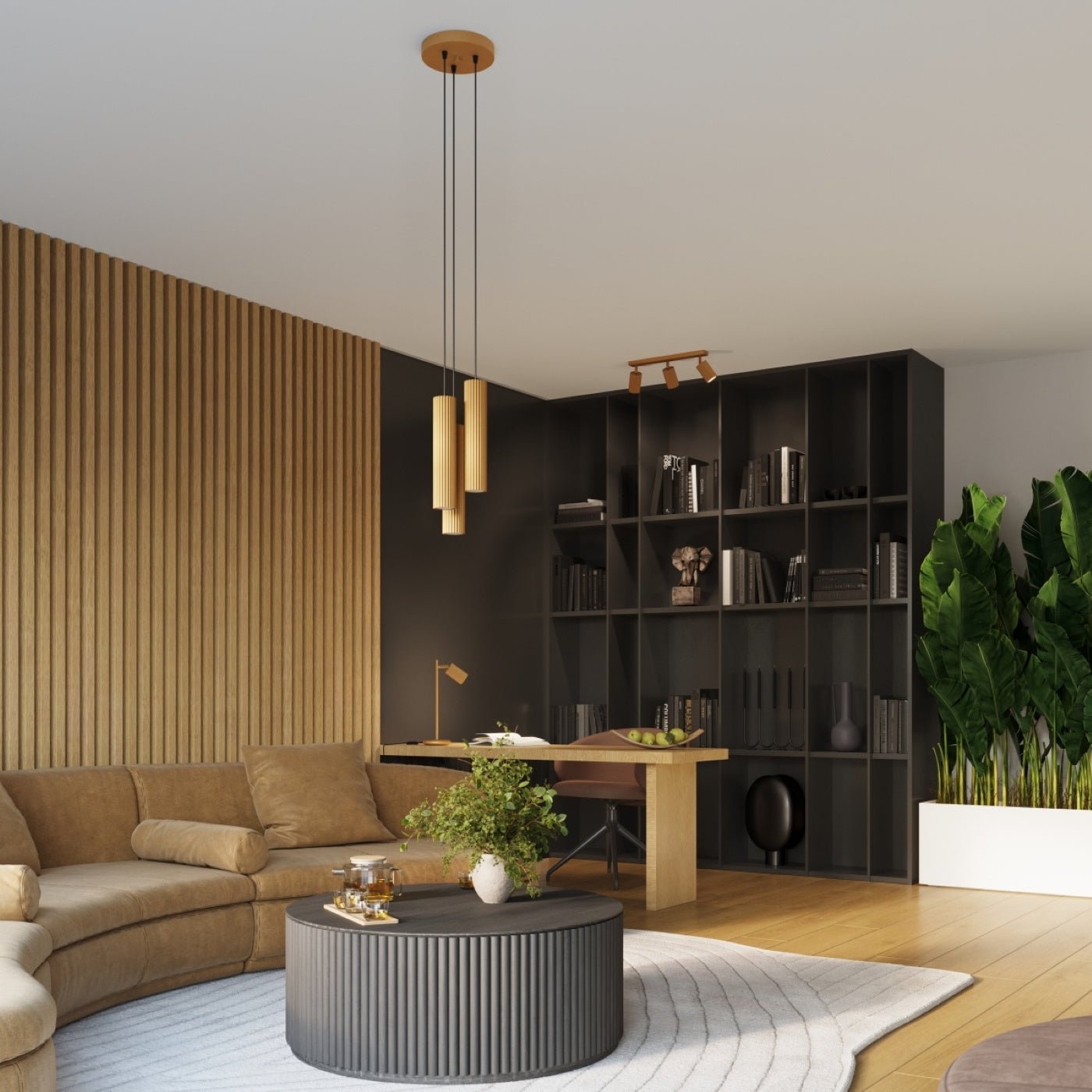 Pendelleuchte "KARBON 3P" – Pendelleuchte in Golden | Dexity Lichtdesign