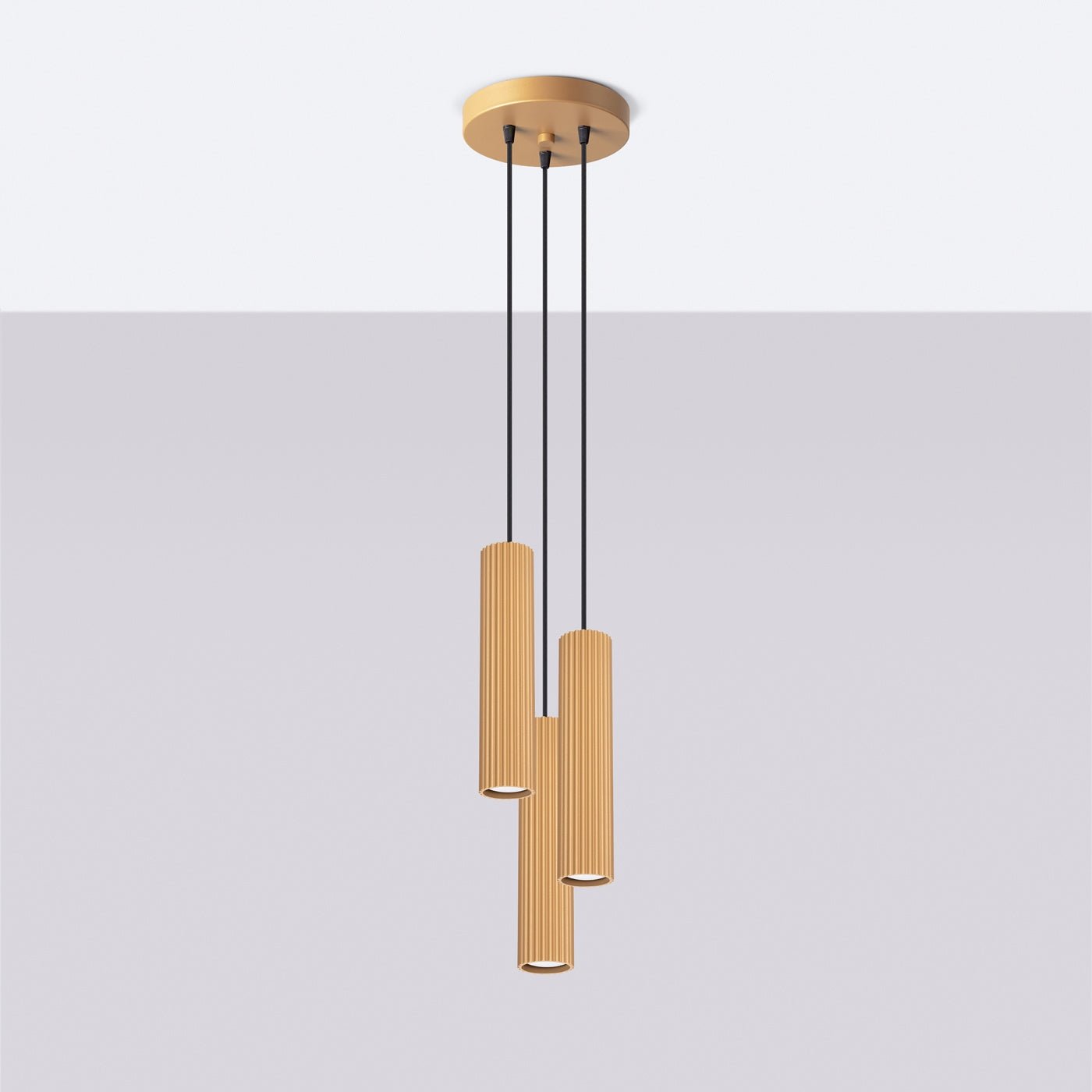 Pendelleuchte "KARBON 3P" – Pendelleuchte in Golden | Dexity Lichtdesign