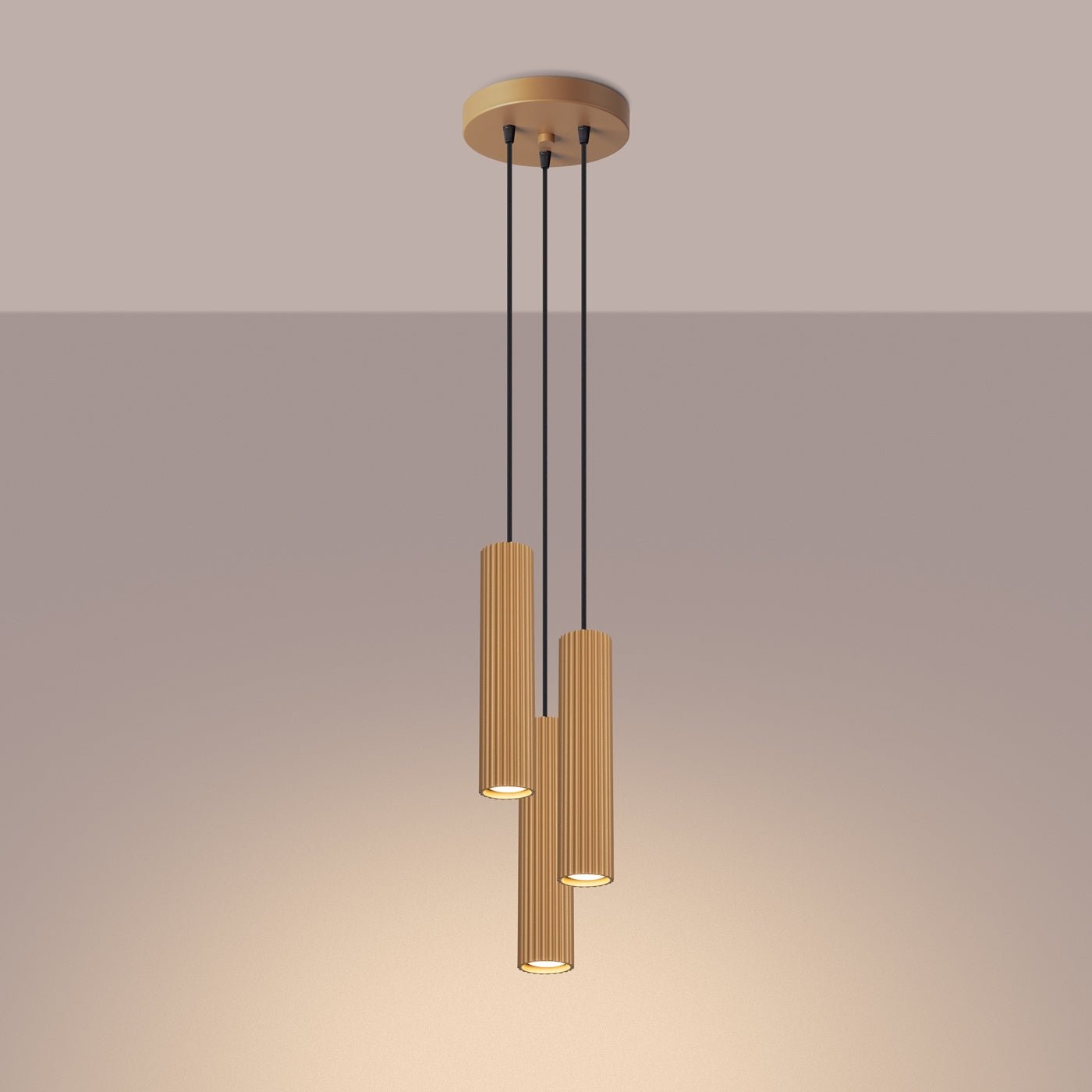 Pendelleuchte "KARBON 3P" – Pendelleuchte in Golden | Dexity Lichtdesign