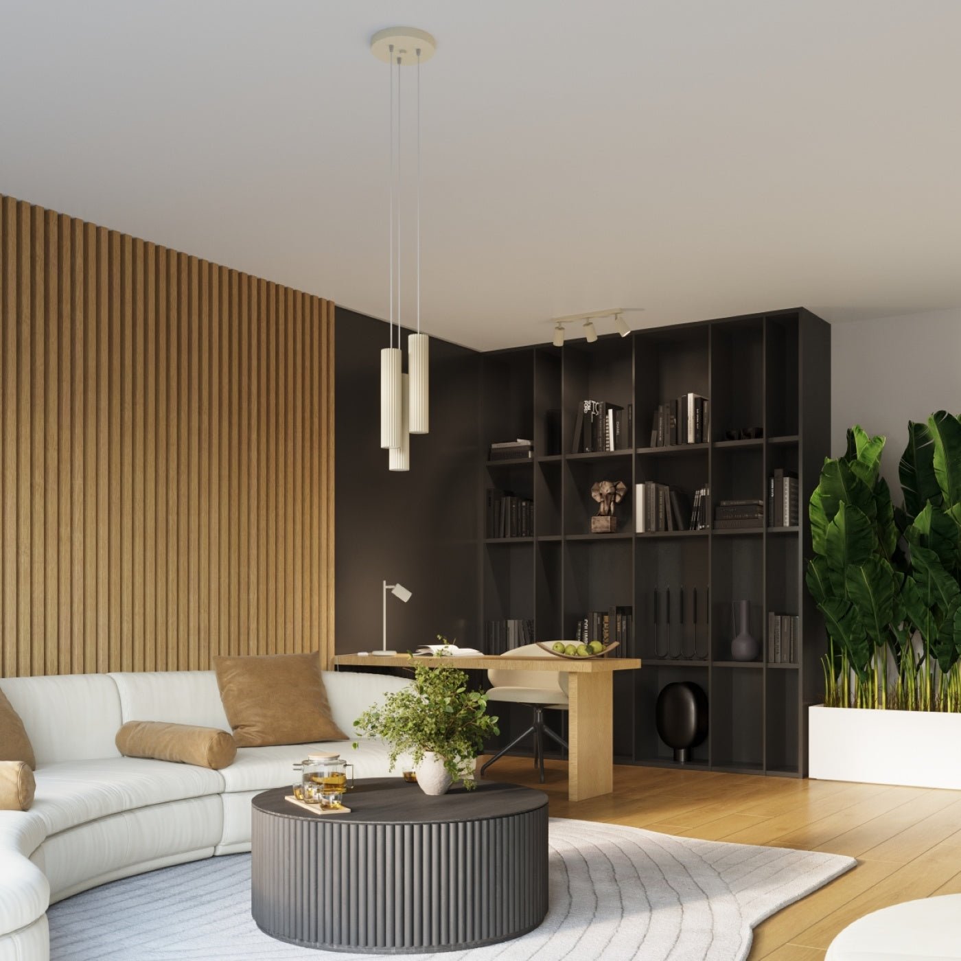 Pendelleuchte "KARBON 3P" – Pendelleuchte in Beige | Dexity Lichtdesign