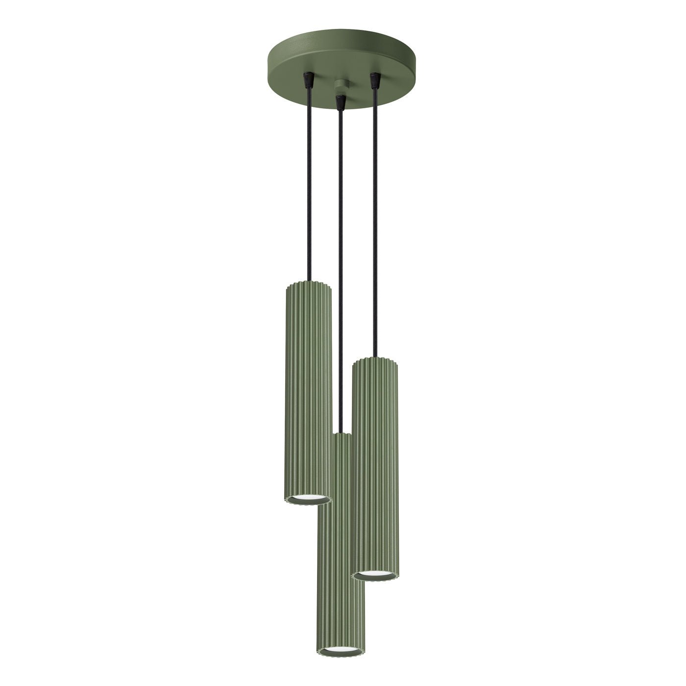 Pendelleuchte "KARBON 3P" – Pendelleuchte in Olivgrün | Dexity Lichtdesign