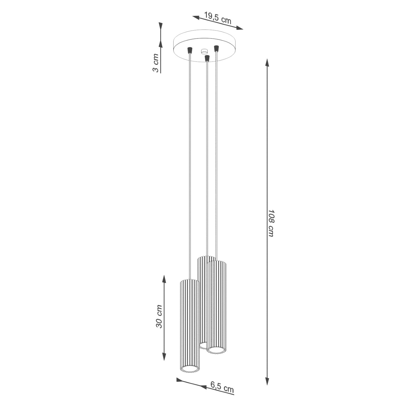 Pendelleuchte "KARBON 3P" – Pendelleuchte in Ocker Rot | Dexity Lichtdesign