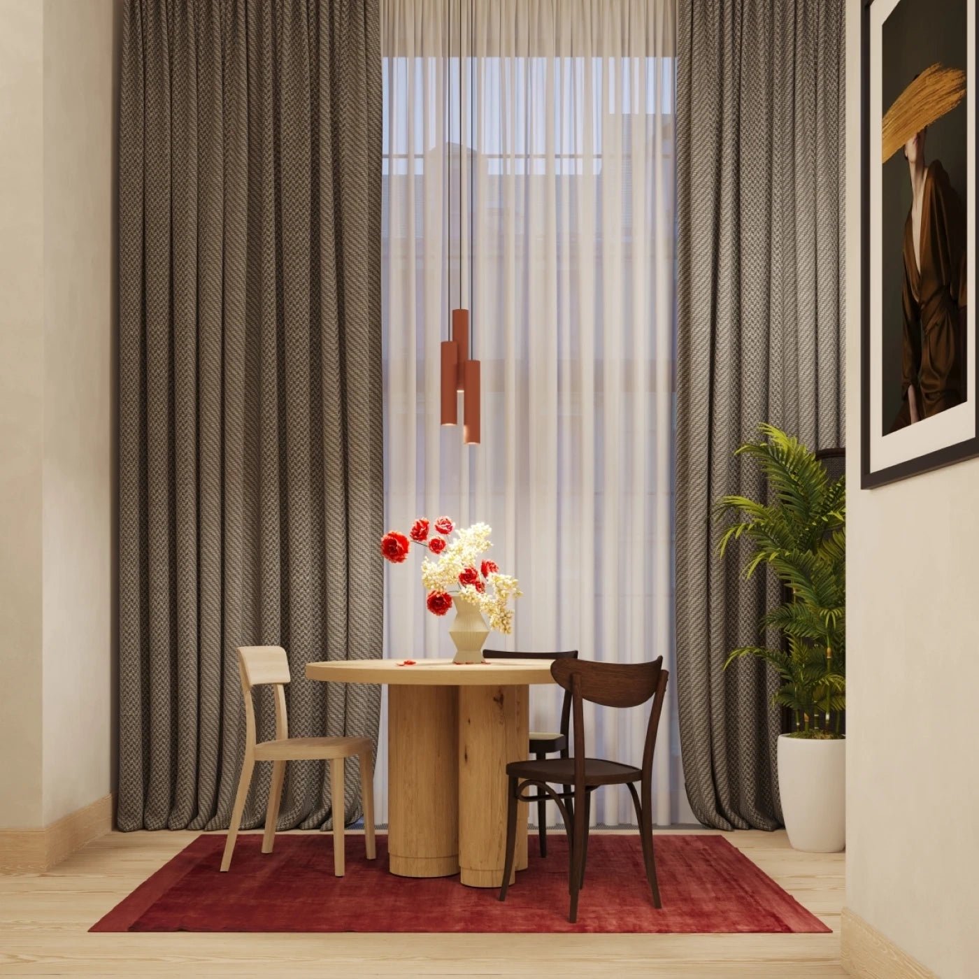 Pendelleuchte "LAGOS 1" – Pendelleuchte in Roter Ocker | Dexity Lichtdesign