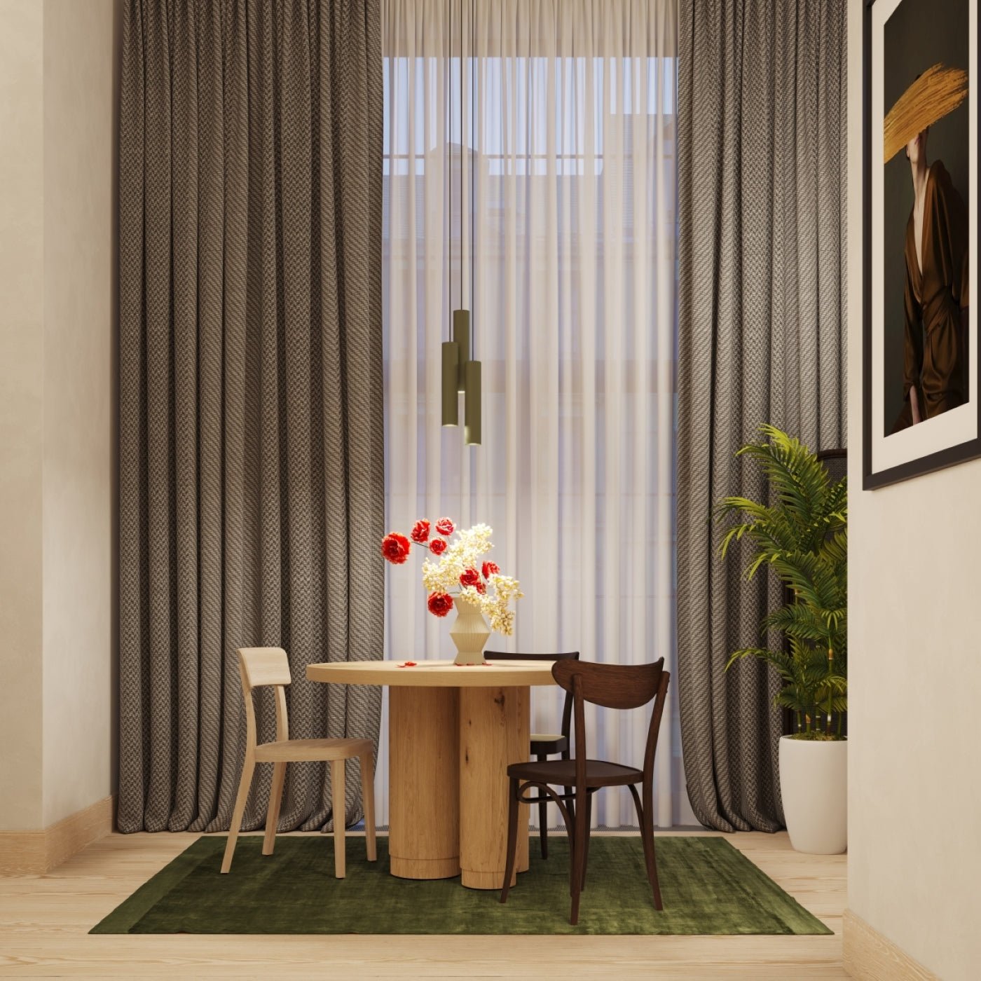 Pendelleuchte "LAGOS 3L" – Pendelleuchten in Olivgrün | Dexity Lichtdesign