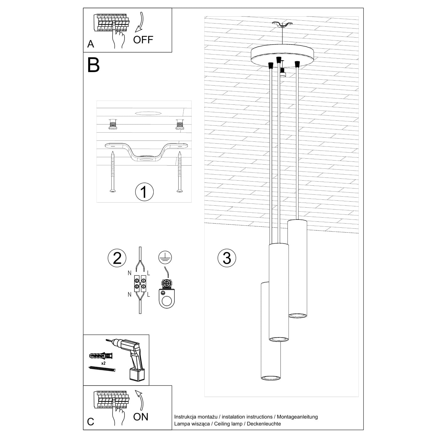 Pendelleuchte "LAGOS 3P" – Pendelleuchte in Roter Ocker | Dexity Lichtdesign