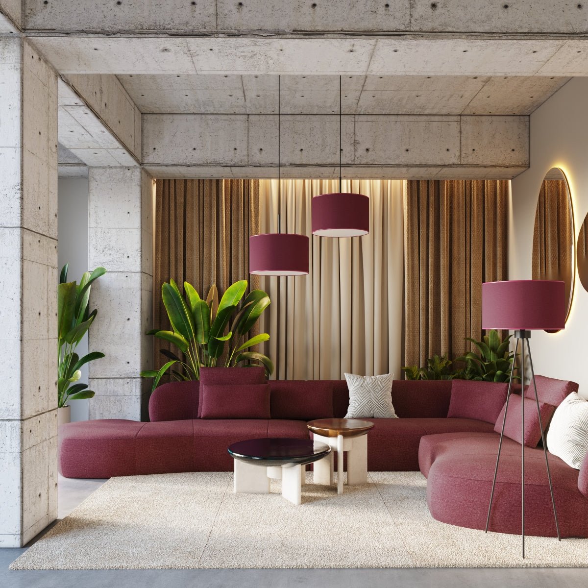 Pendelleuchte "NEVIA" – in Burgunderrot | Dexity Lichtdesign