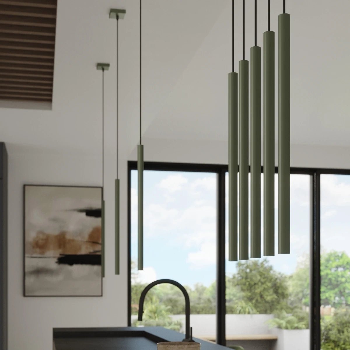 Pendelleuchte "PASTELO 3" – Pendelleuchte in Olivgrün | Dexity Lichtdesign