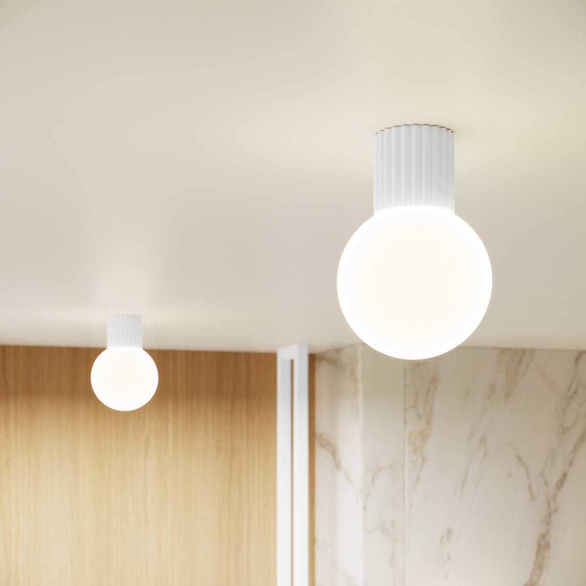 Plafond "HALO" (IP44) – Deckenleuchte in Weiß | Dexity Lichtdesign