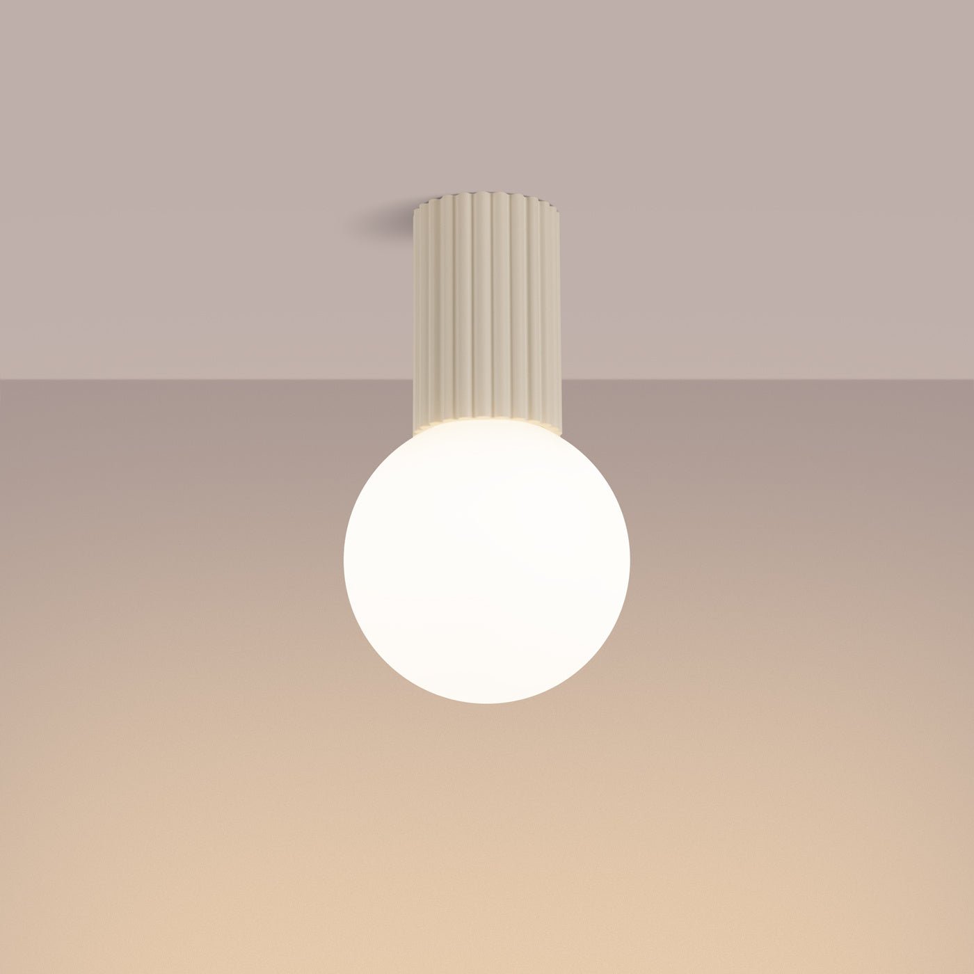 Plafond "HALO" (IP44) – Deckenleuchte in Beige | Dexity Lichtdesign