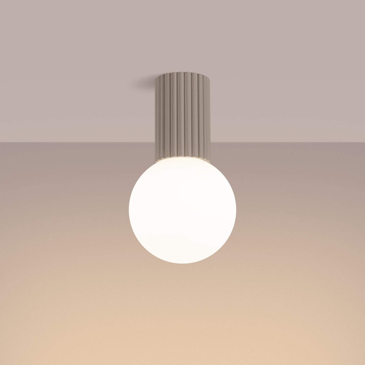 Plafond "HALO" (IP44) – Deckenleuchte in Taupe | Dexity Lichtdesign