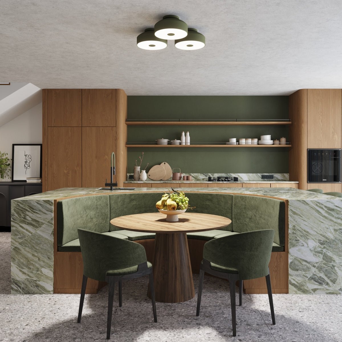 Plafond "OMIQ" – Deckenleuchte in Olivgrün | Dexity Lichtdesign