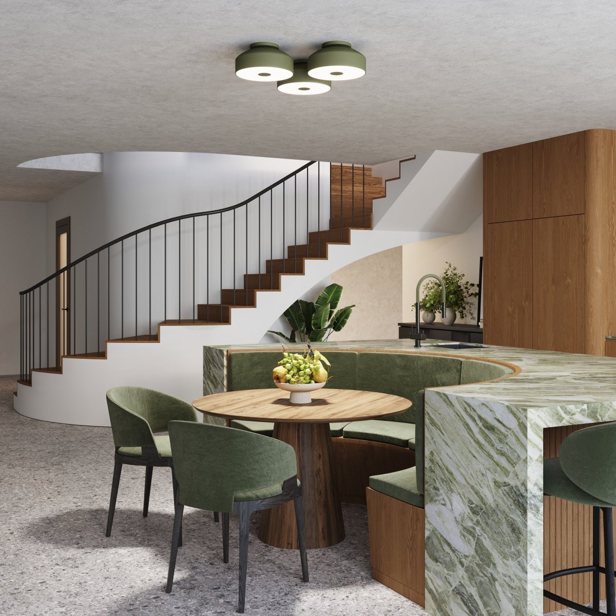 Plafond "OMIQ" – Deckenleuchte in Olivgrün | Dexity Lichtdesign