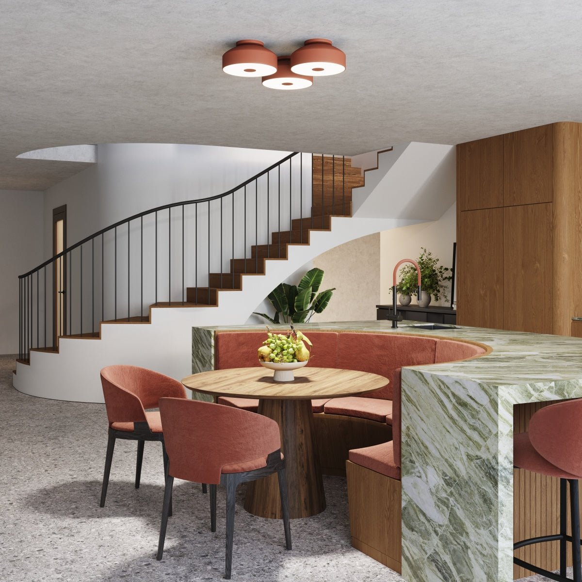 Plafond "OMIQ" – Deckenleuchte in Roter Ocker | Dexity Lichtdesign