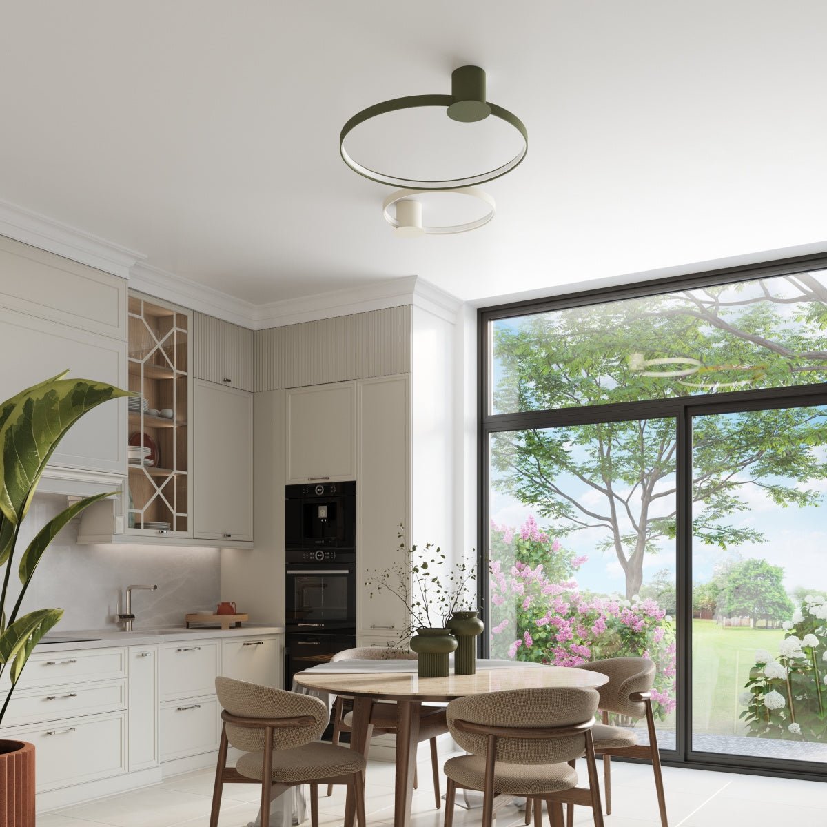 Plafond "RIO 110" 4000K – Deckenleuchte in Olivgrün | Dexity Lichtdesign