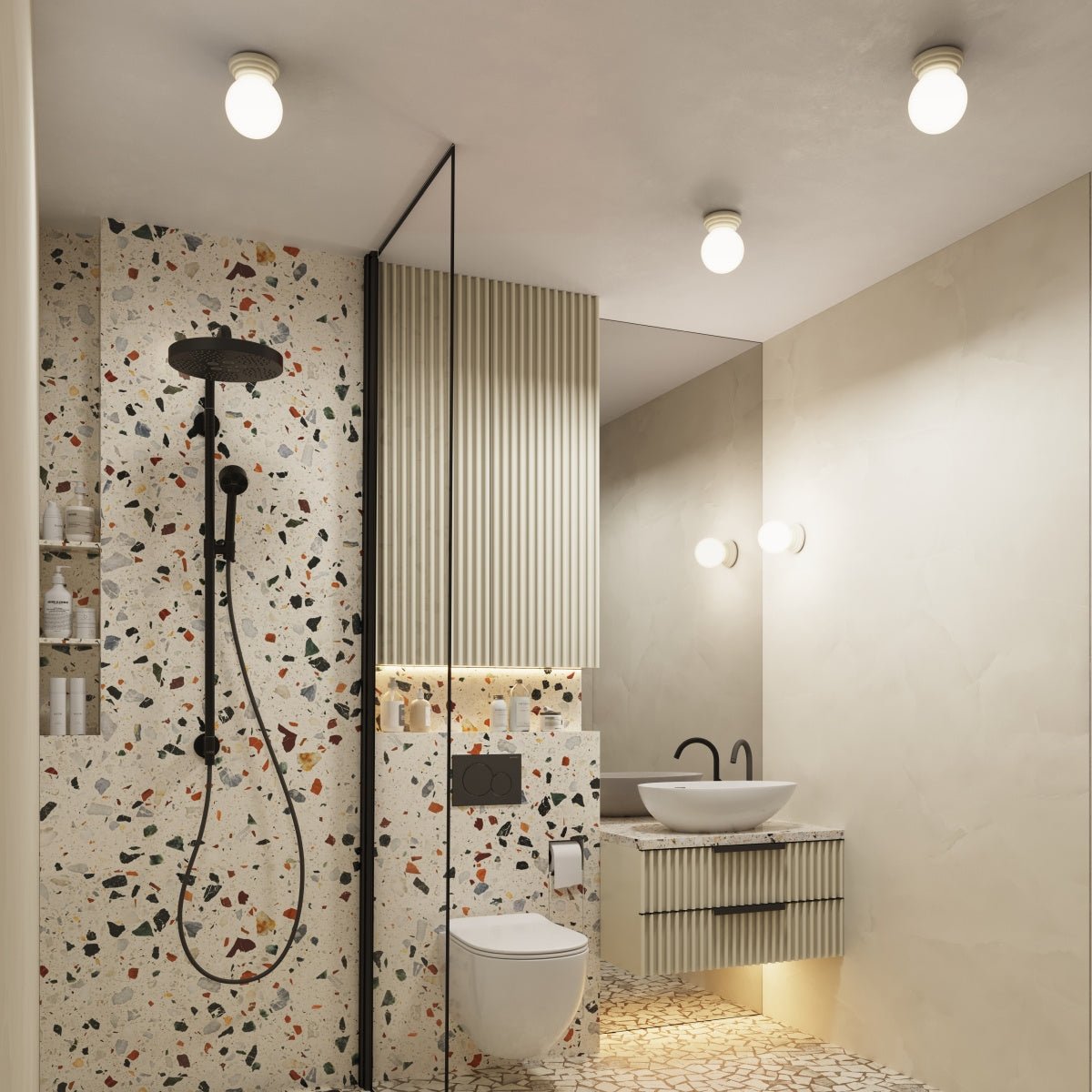 Plafond "ZORI" IP44 – in Beige | Dexity Lichtdesign