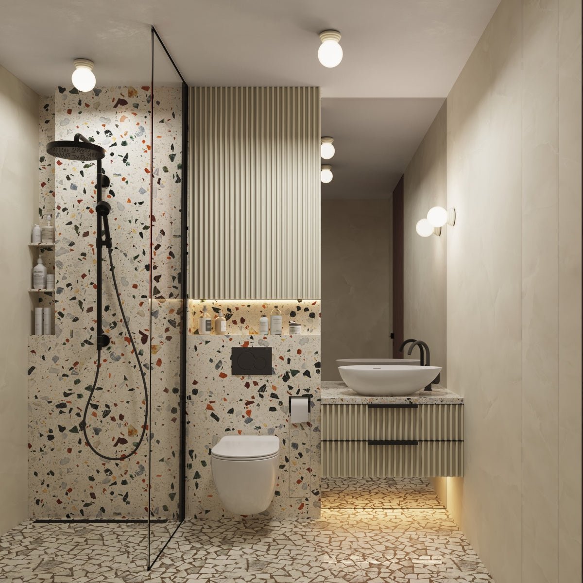 Plafond "ZORI" IP44 – in Beige | Dexity Lichtdesign