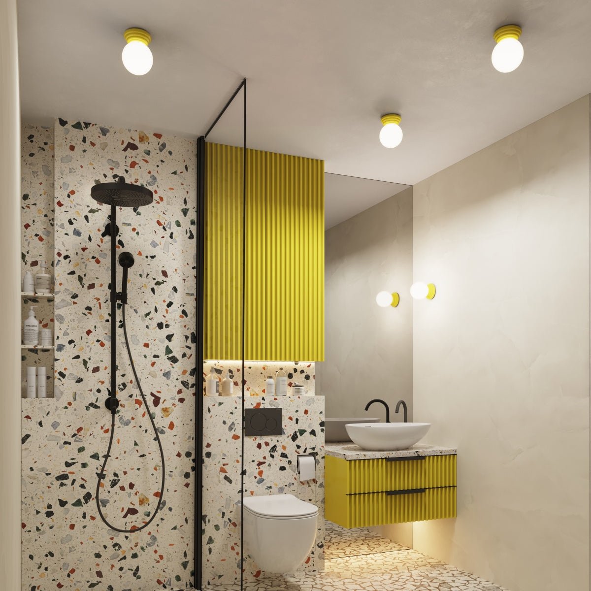 Plafond "ZORI" IP44 – in Gelb | Dexity Lichtdesign
