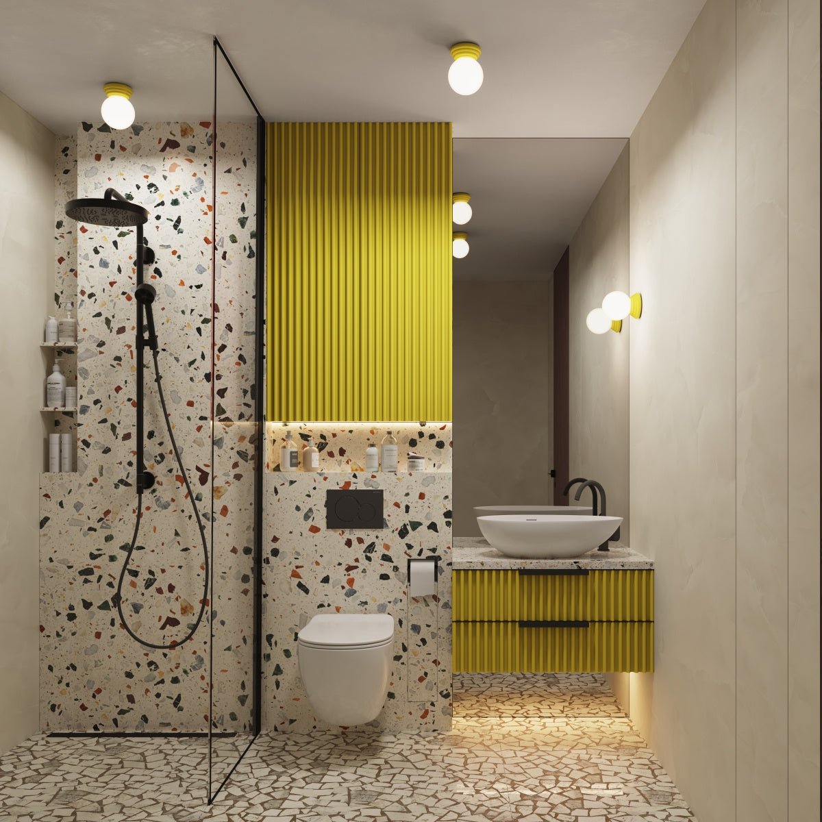 Plafond "ZORI" IP44 – in Gelb | Dexity Lichtdesign
