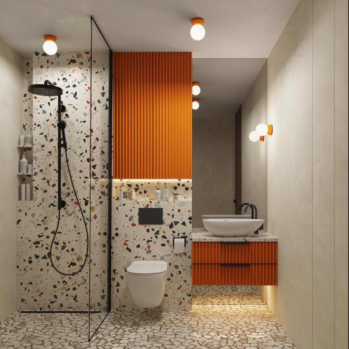 Plafond "ZORI" IP44 – in Orange | Dexity Lichtdesign