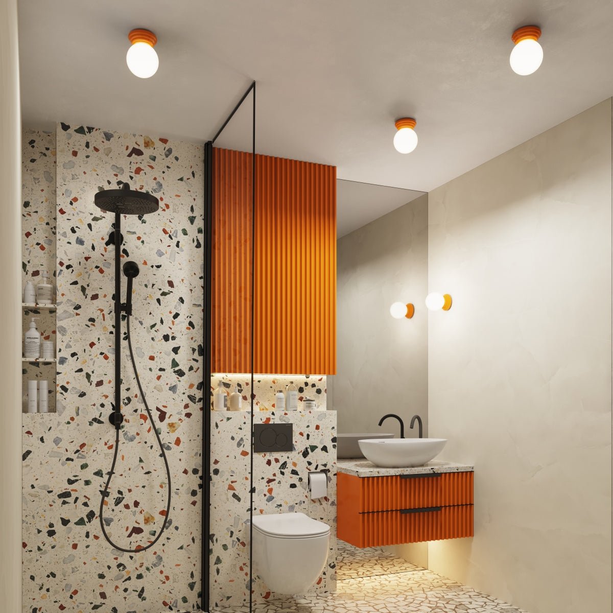 Plafond "ZORI" IP44 – in Orange | Dexity Lichtdesign