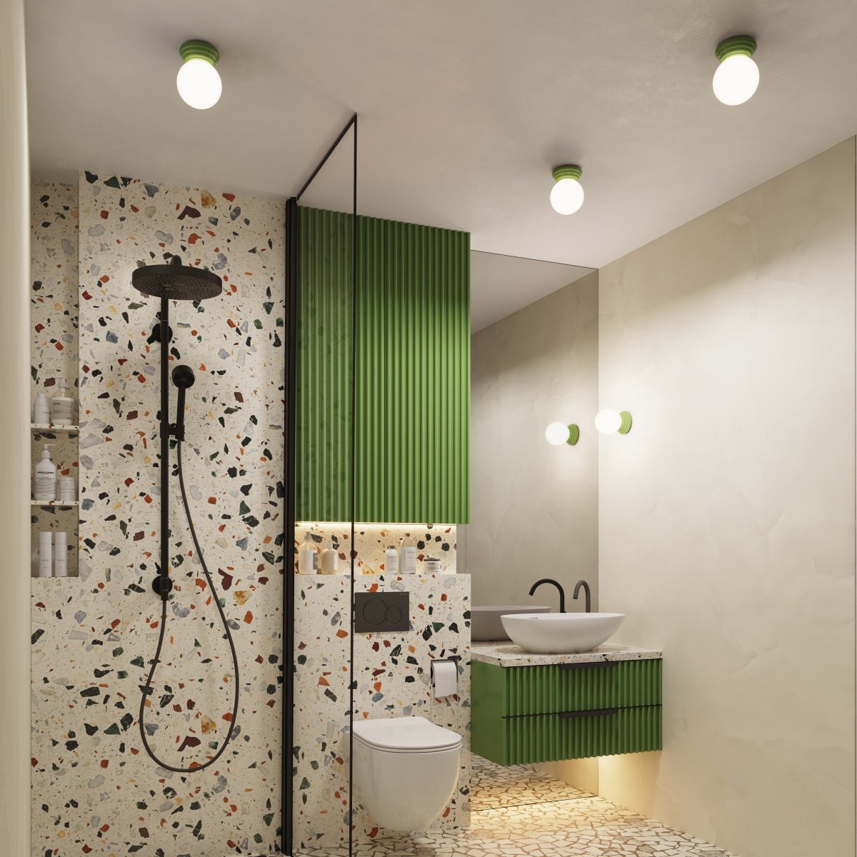 Plafond "ZORI" IP44 – in Grün | Dexity Lichtdesign
