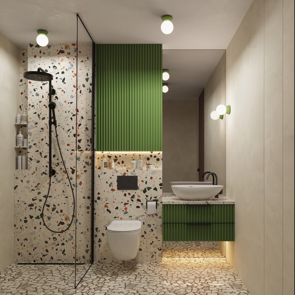 Plafond "ZORI" IP44 – in Grün | Dexity Lichtdesign