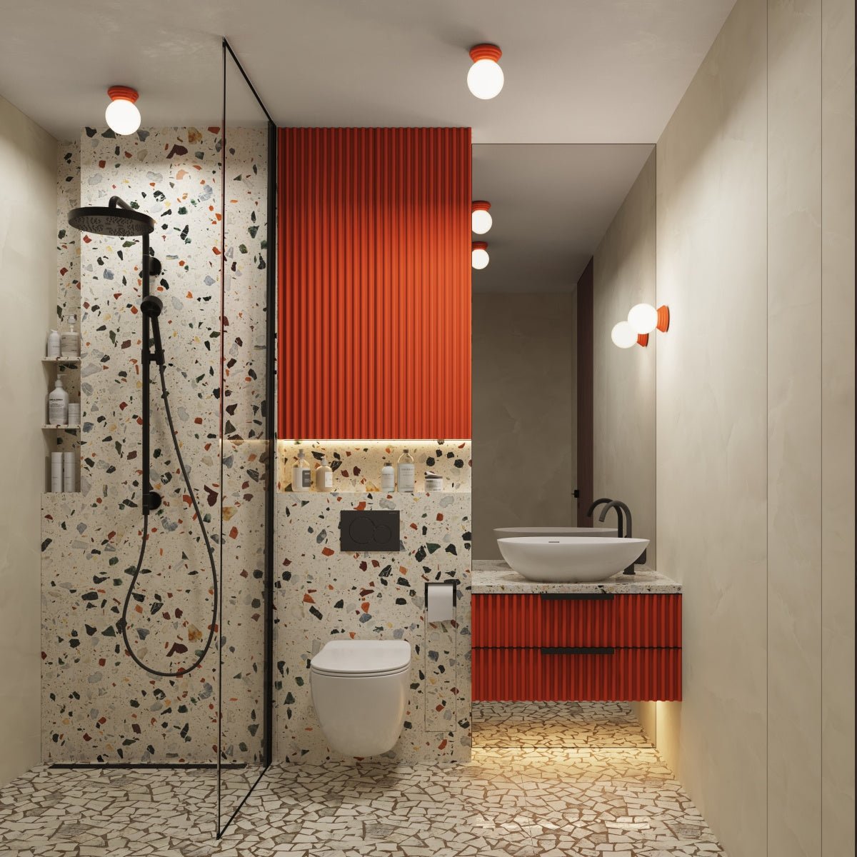 Plafond "ZORI" IP44 – in Apricot | Dexity Lichtdesign