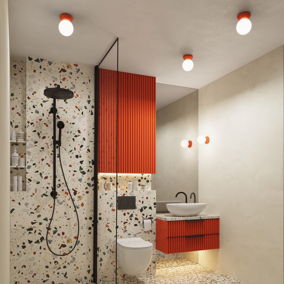 Plafond "ZORI" IP44 – in Apricot | Dexity Lichtdesign