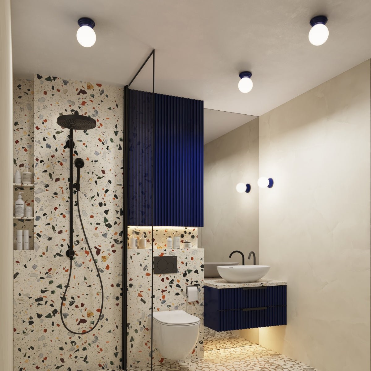Plafond "ZORI" IP44 – in Ultramarin | Dexity Lichtdesign