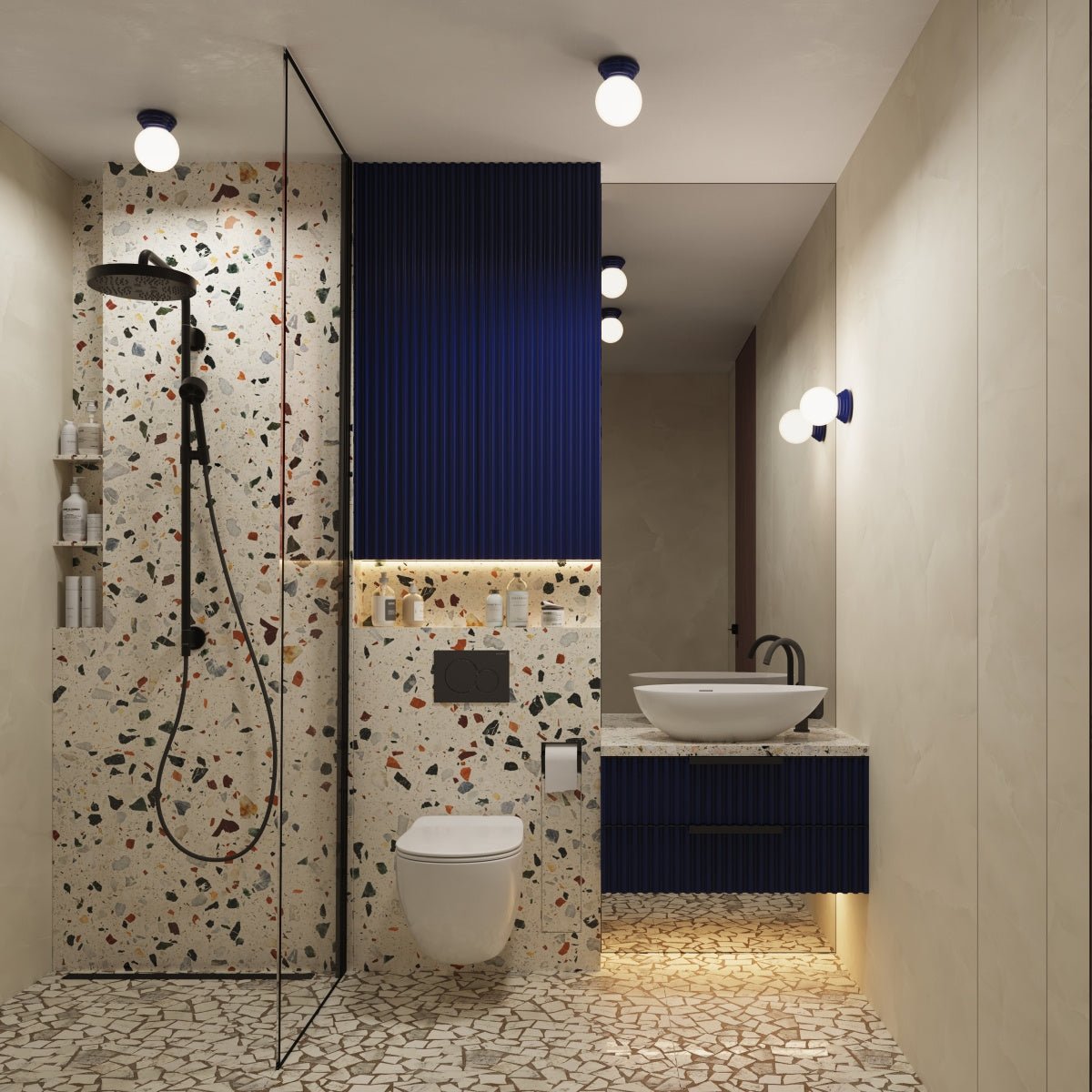 Plafond "ZORI" IP44 – in Ultramarin | Dexity Lichtdesign