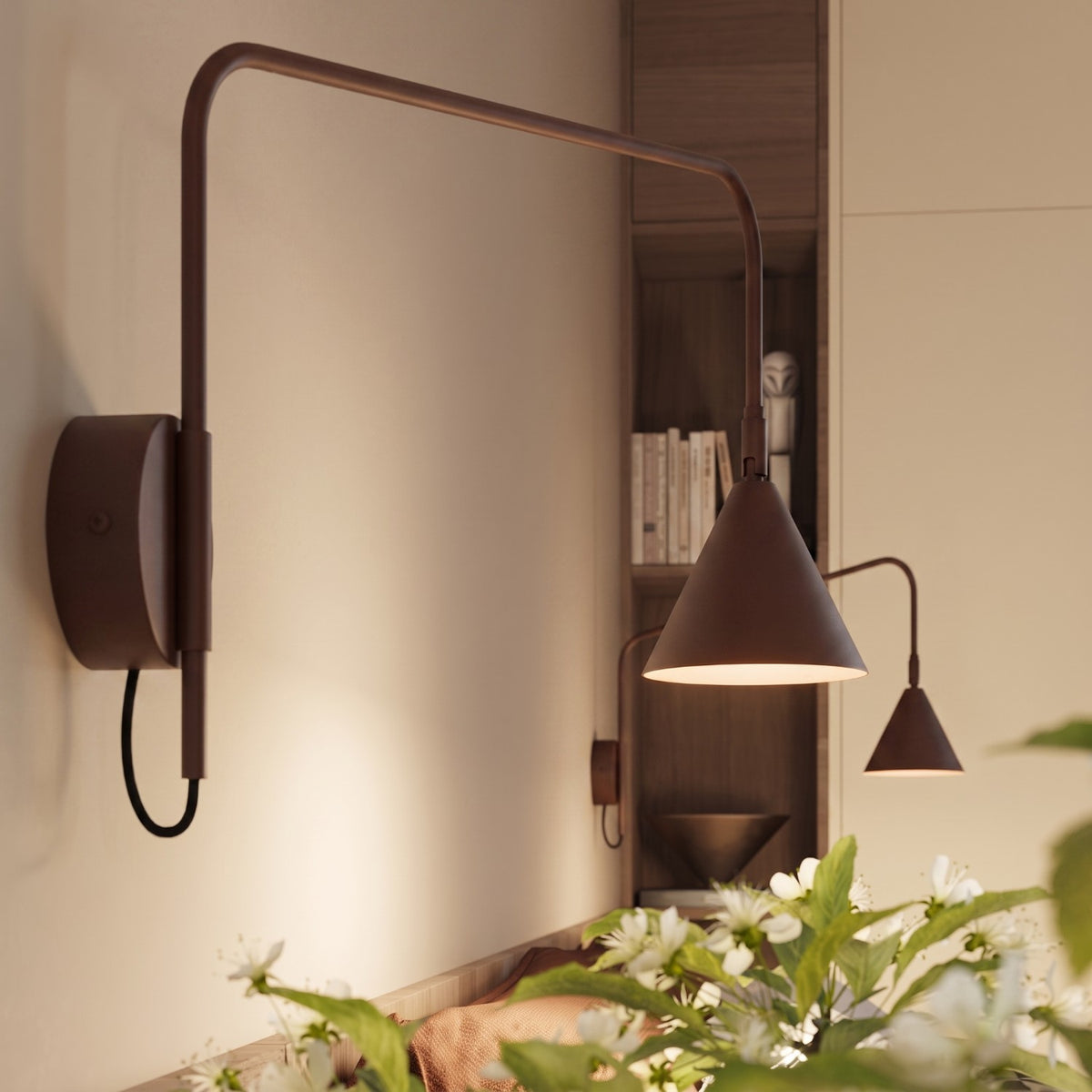 Wandleuchte "NOX 1" mit Wandanschluss und Schalter