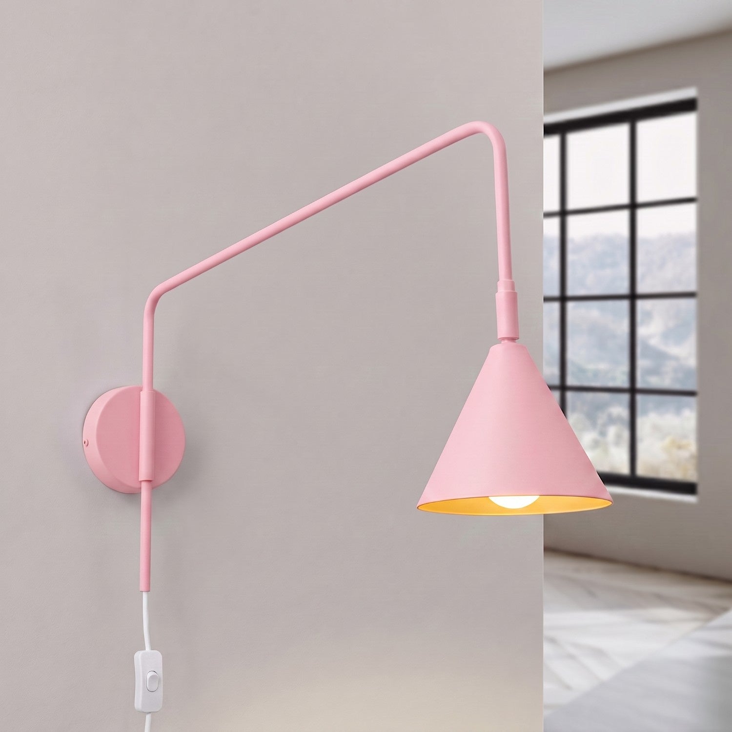Wandleuchte "NOX" mit Stecker und Kabelschalter