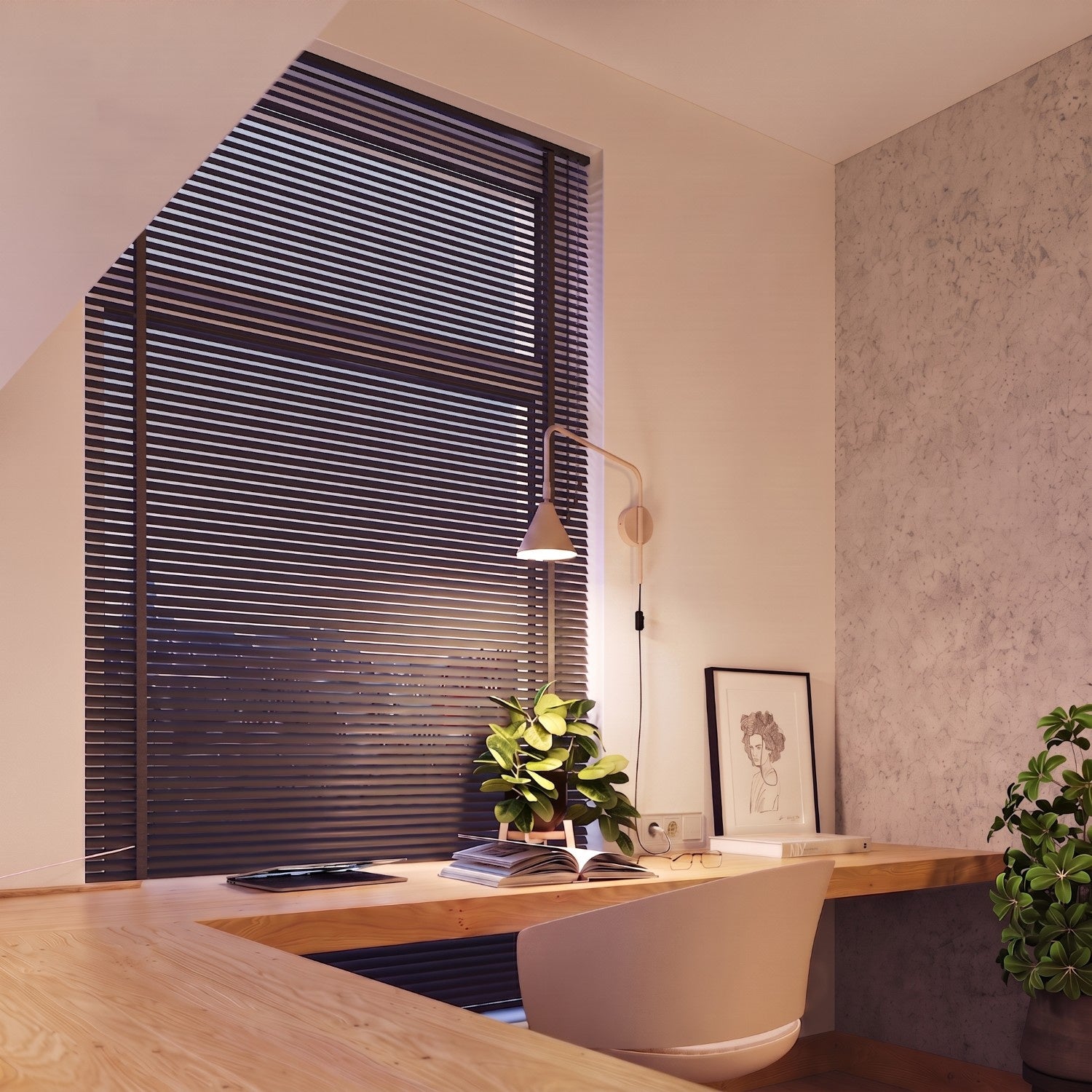 Wandleuchte "NOX" mit Stecker und Kabelschalter