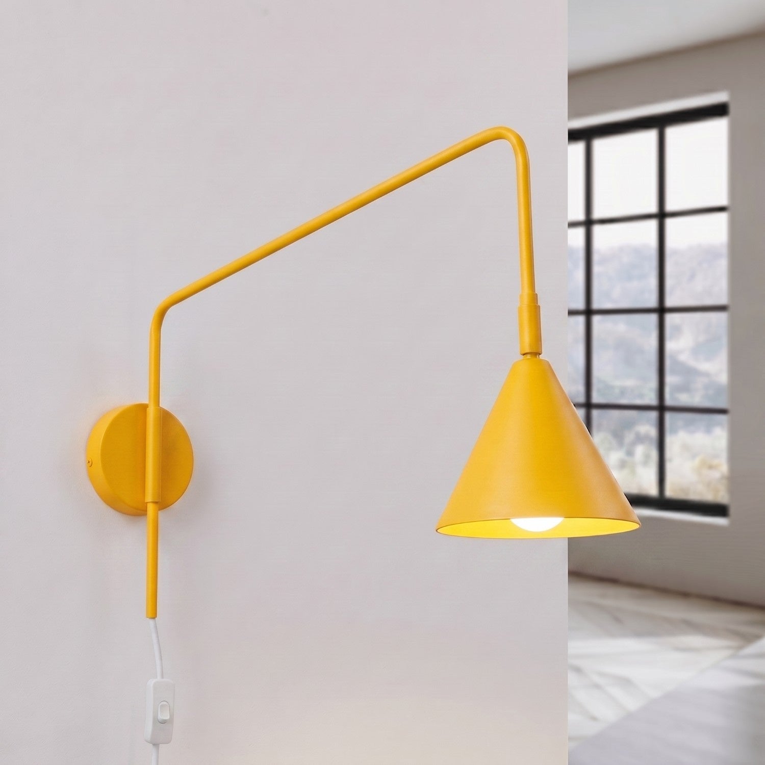 Wandleuchte "NOX" mit Stecker und Kabelschalter