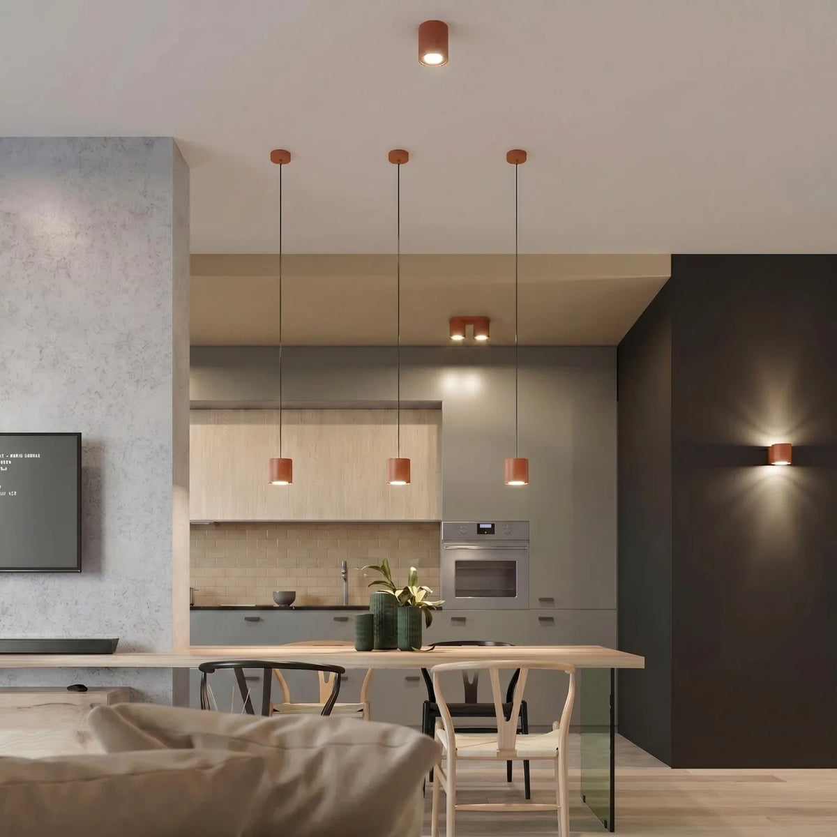 Wandleuchte "Orbis 1" – Wandlampen in Rotem Ocker | Dexity Lichtdesign