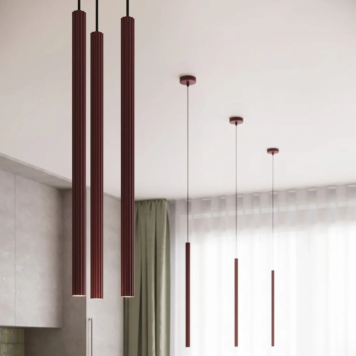Pendelleuchte "CORA 1" – Pendelleuchten in Burgunderrot | Dexity Lichtdesign