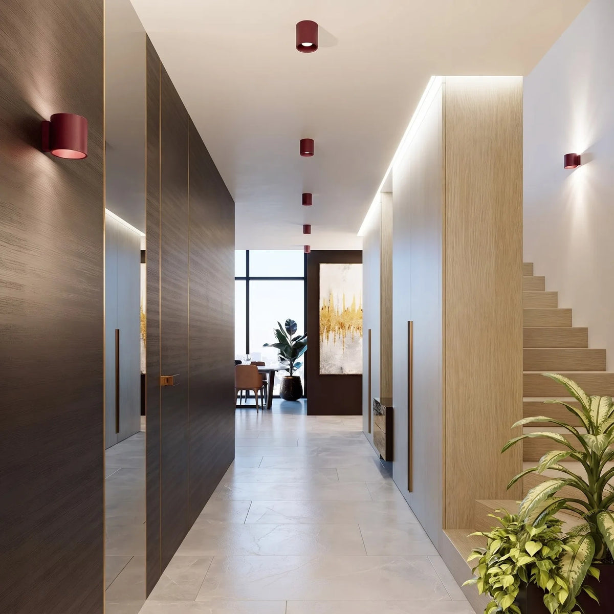 Deckenleuchte "Orbis 1" – Deckenlampen in Burgunderrot | Dexity Lichtdesign