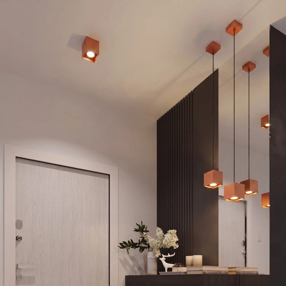 Deckenleuchte "QUAD 1" – Deckenlampen in Rotem Ocker | Dexity Lichtdesign