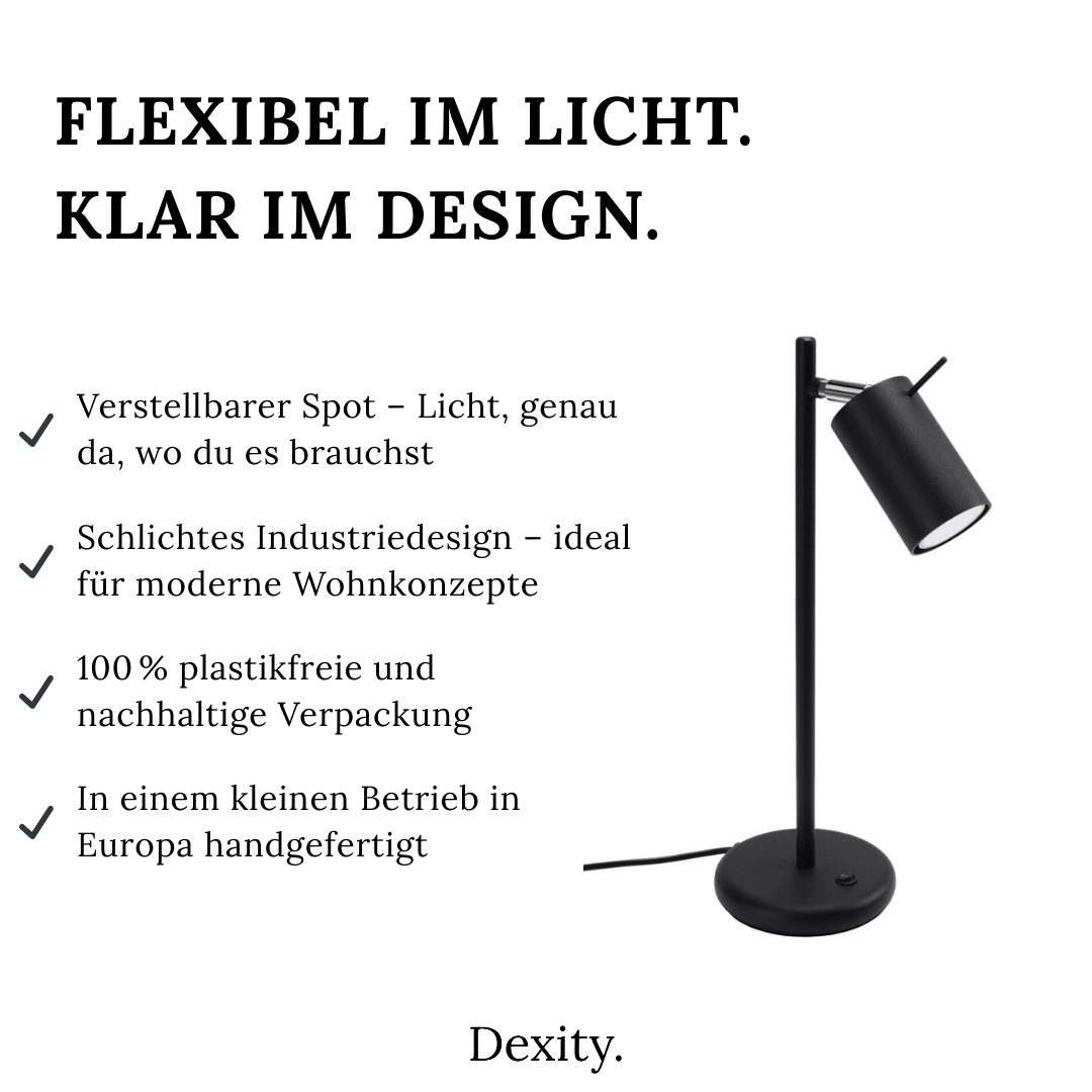 Tischleuchte "Ring" – Schreibtischlampen in Schwarz | Dexity Lichtdesign