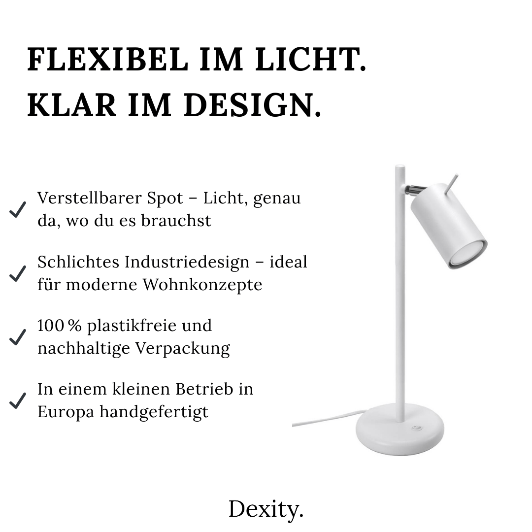 Tischleuchte "Ring" – Schreibtischlampen in Weiß | Dexity Lichtdesign