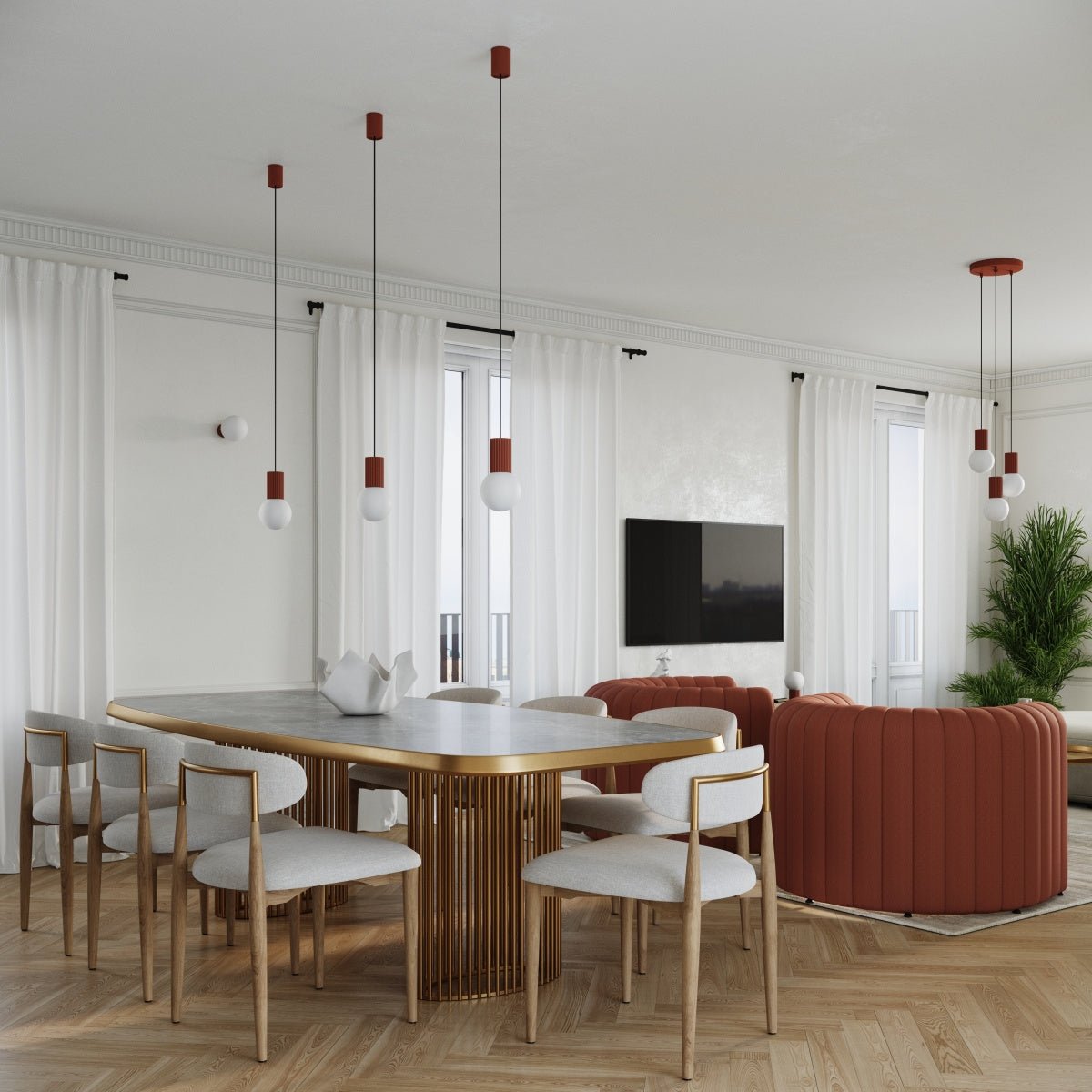 Tischlampe "HALO" – Schreibtischlampen in Roter Ocker | Dexity Lichtdesign