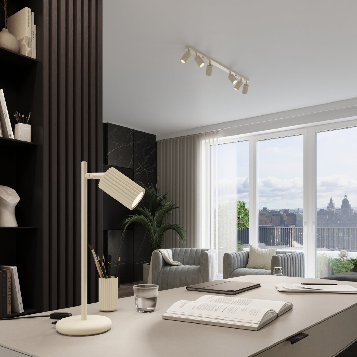 Tischlampe "KARBON" – Schreibtischlampen in Beige | Dexity Lichtdesign