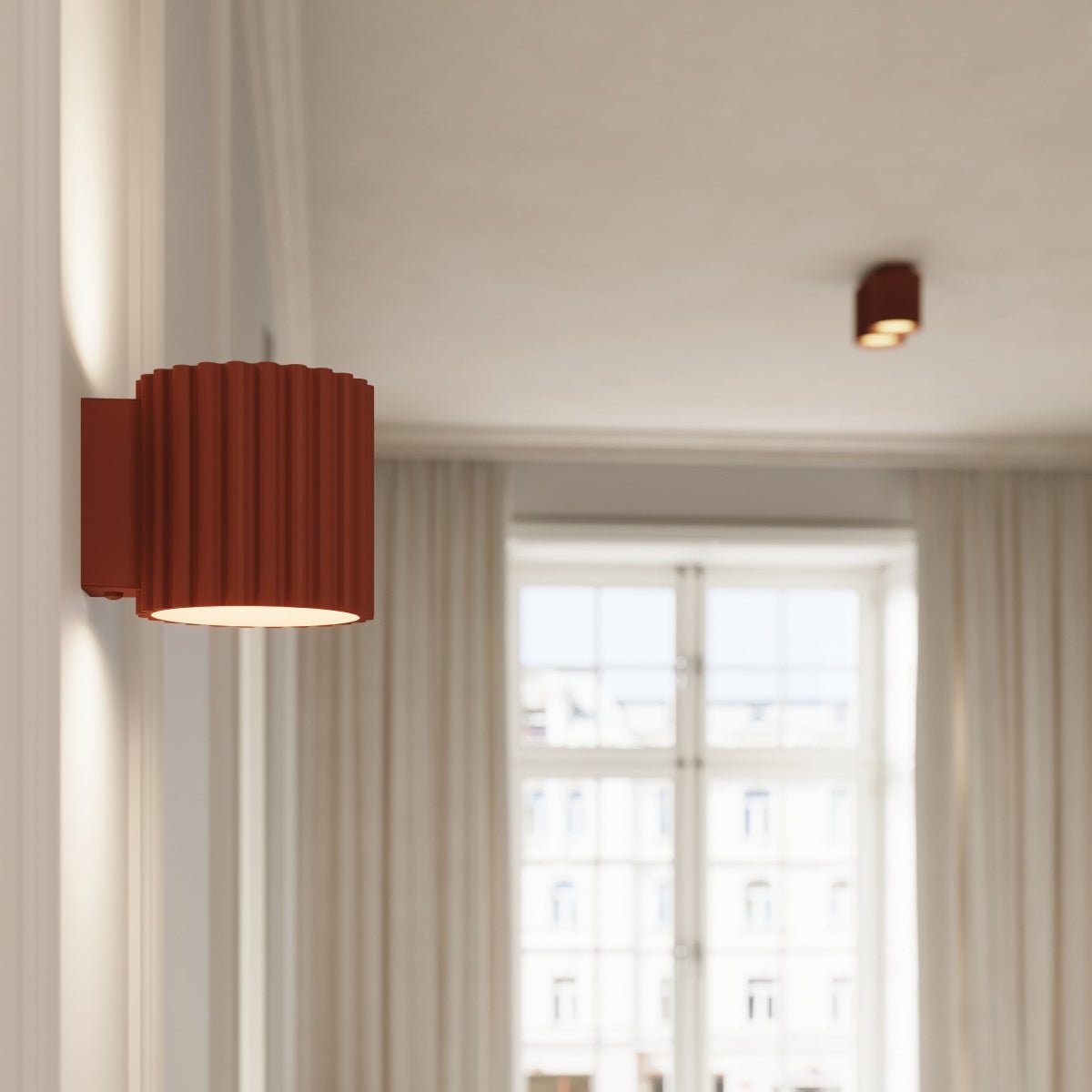 Wandleuchte "AURA" – Wandlampen in Roter Ocker | Dexity Lichtdesign