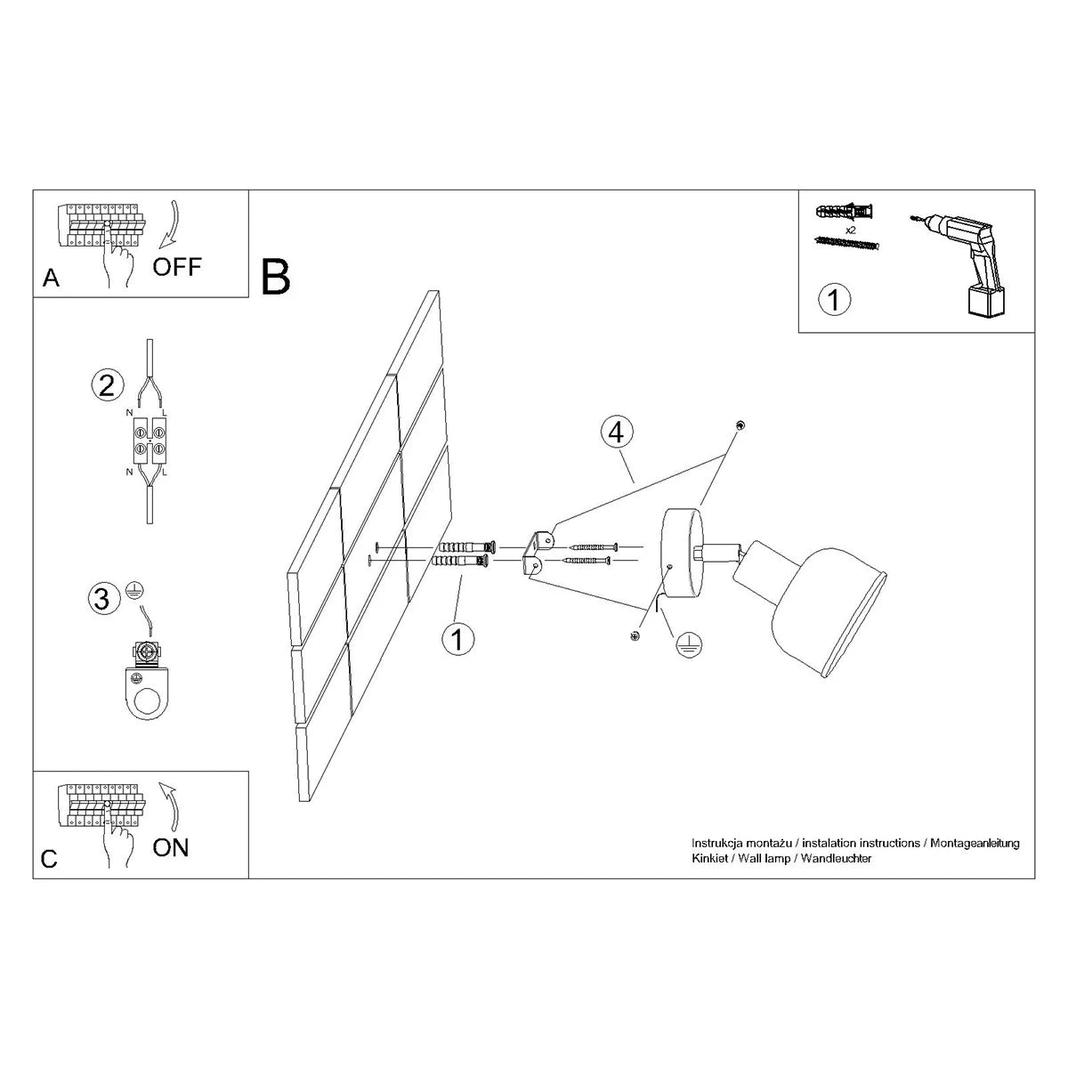 Wandleuchte "ELBA" – Wandlampen in Schwarz | Dexity Lichtdesign