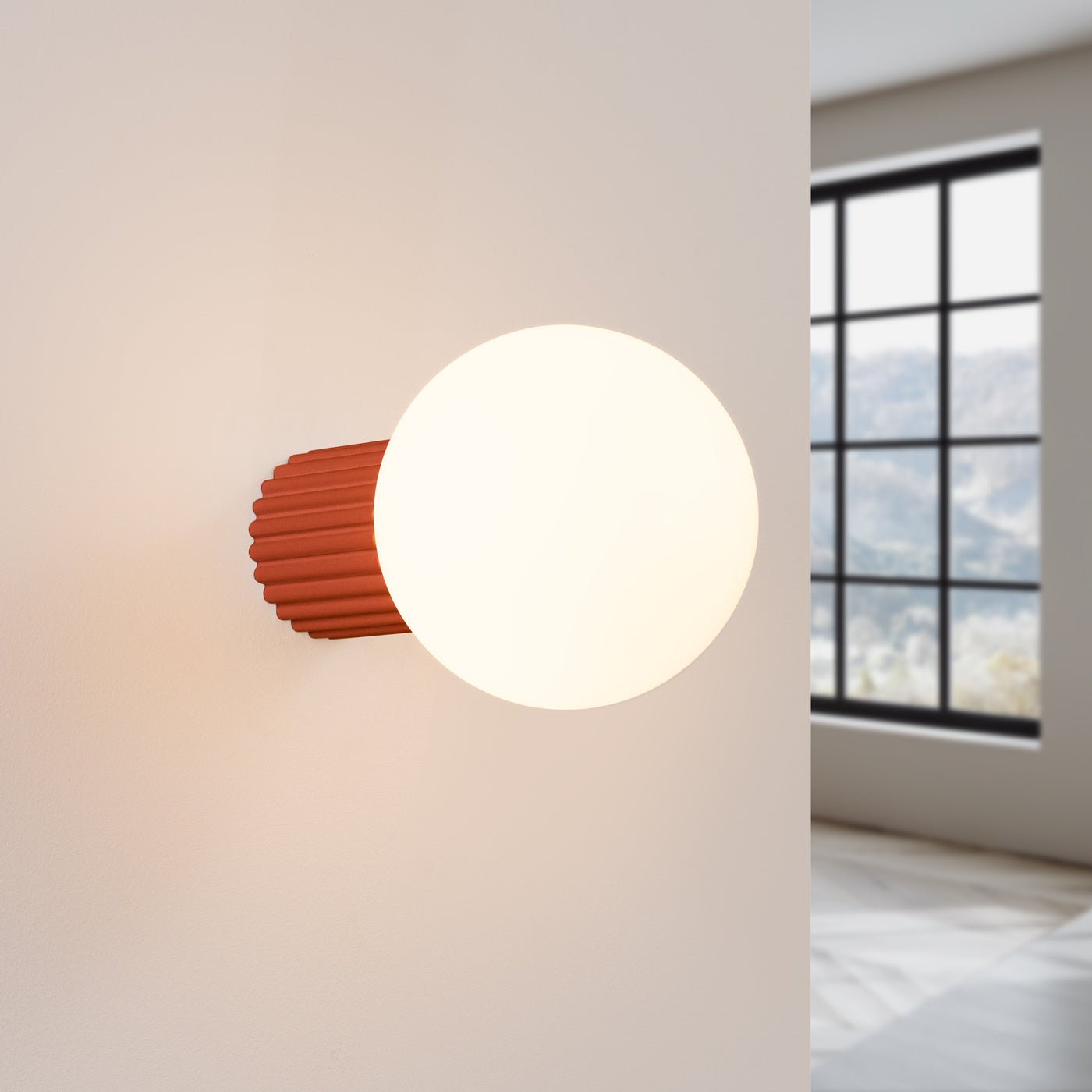 Wandleuchte "HALO" (IP44) – Wandleuchte in Roter Ocker | Dexity Lichtdesign