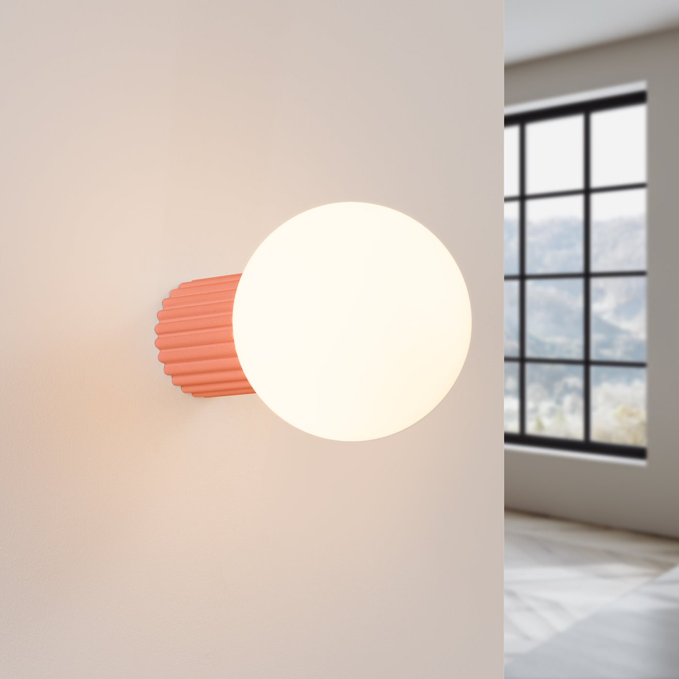 Wandleuchte "HALO" (IP44) – Wandleuchte in Apricot | Dexity Lichtdesign