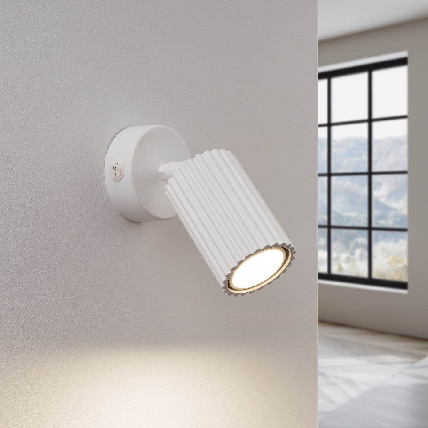 Wandleuchte "KARBON" mit Schalter – Wandleuchte in Weiß | Dexity Lichtdesign