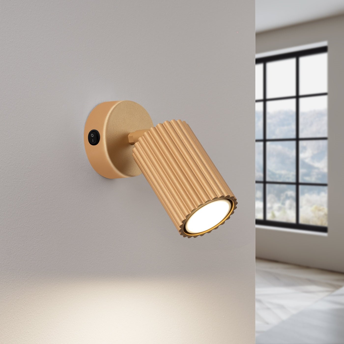 Wandleuchte "KARBON" mit Schalter – Wandleuchte in Golden | Dexity Lichtdesign